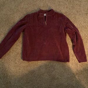Ladies petite medium Alfred Dunner quarter zip sweater